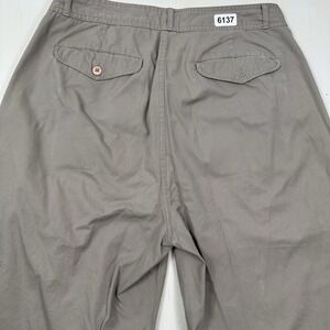 VTG Y2K Axis Pleated Baggy Barrel Leg Pants Men Fits 30x30 Tan Wide 100% Cotton